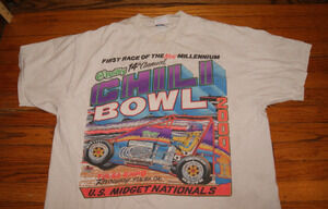 2000 14th Chili Bowl Midget Nationals Racing 2 side T-Shirt sz XL Tulsa OKLAHOMA